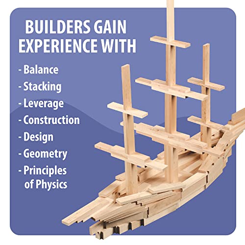Mindware Keva Maple 200 Planks - Free-Form 3D Building For Kids - Create Your Own Architecture Designs Wood Blocks #TOP3