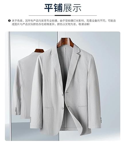 Terno masculino leve de verão casaco masculino slim blazer masculino, Cinza claro, P