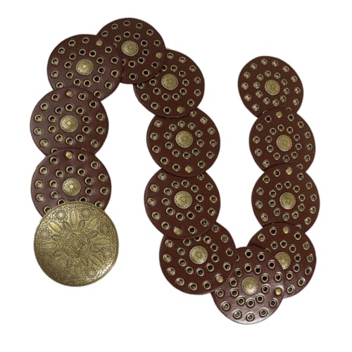 GALPADA Retro Disc Waist Belt for Women Vintage Style Fashion Accessory Versatile Leather Belt for Dress and Beach Parties Adjustable Size