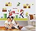 mural Super Mario vinilo extraíble etiqueta de la pared decoración del hogar gigante Bros niños extraíble pared ventana pegatina decoración del hogar calcomanía