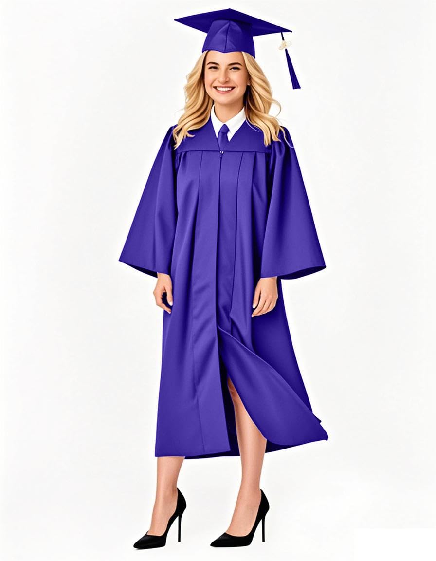 GradPlaza Matte Graduation Cap and Gown 2026 Tassel Year Middle High School College for Adult Graduation Robe