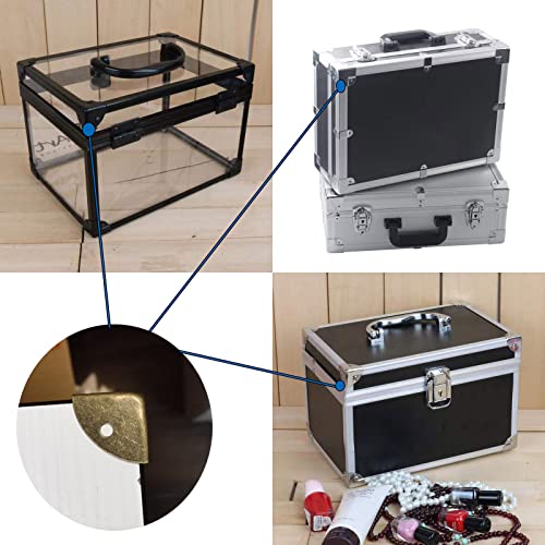 Image of Vintage Box Cabinet Corner Protection-Triangle Box Table Cabinet Corner with Screws Decorative Wood Box Edge Cover Safety Guard Furniture Corner Protector Bumpers (Bronze-35mm-8pcs)