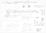 Full Scale Guitar Plans Stratocaster HSS style Electric Guitar - actual size
