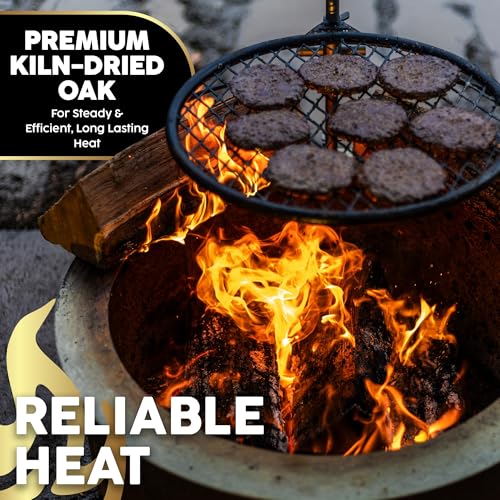 Firewood Central Kiln-Dried PA Oak – 8” Splits (Approx 39.5 lb) – Bold Smoking Wood for Pizza Ovens, BBQ & Fire Pits – Easy Light, Low Smoke, USA-Sourced
