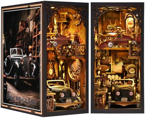 ETKVR Book Nook Kit, DIY Booknook Modell für Erwachsene, 3D Holz Puzzle | Buchstütze Buch Ecke, Miniatur Puppenhaus Haus Einsatz zur Bücherregal-Dekoration Kreatives Geschenk