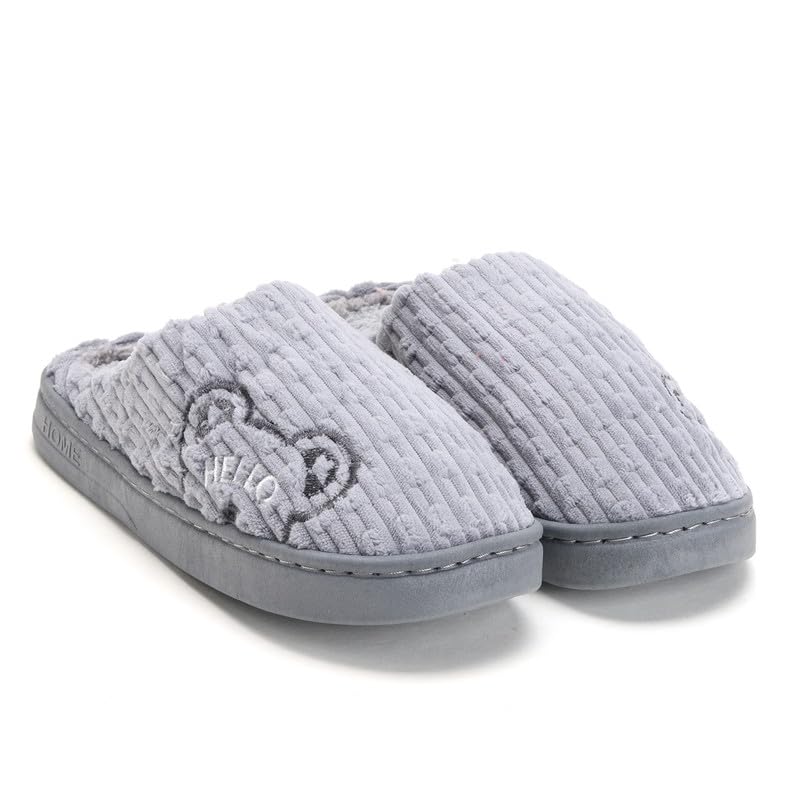 Winter Slipper for Women Men Indoor Soft Anti Skid Flip Flop Casual Flats Cable Knit Design with Plush Fur Trim for Girls Boys Warm Comfortable Bedroom Sandals-image-29