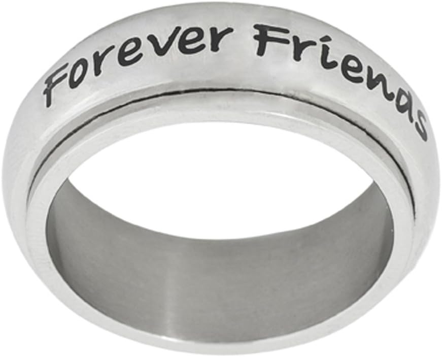 7mm Stainless Steel Women's Spinner Ring - Always Sister Forever Friend Sister's Ring, Jewelry & Gifts for Sister, Size 6 to 9 - Image 3