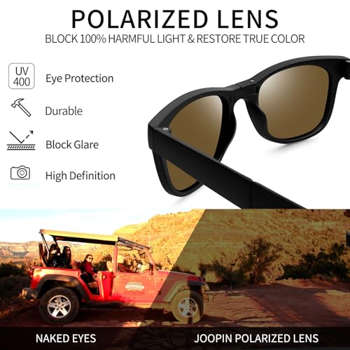Image of Joopin Square Sunglasses Polarized UV400 Designer Sun Glasses Men Women | Oversized, Plastic Frame, Retro, Vintage, Unisex, Trendy Shades for Driving, Party, Fishing, Business, Costume