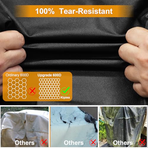 Image of Kipiea 600D Pellet Grill Cover for Pit Boss Lockhart, Waterproof BBQ Smoker Cover, UV Resistant, No Tear, No Fading