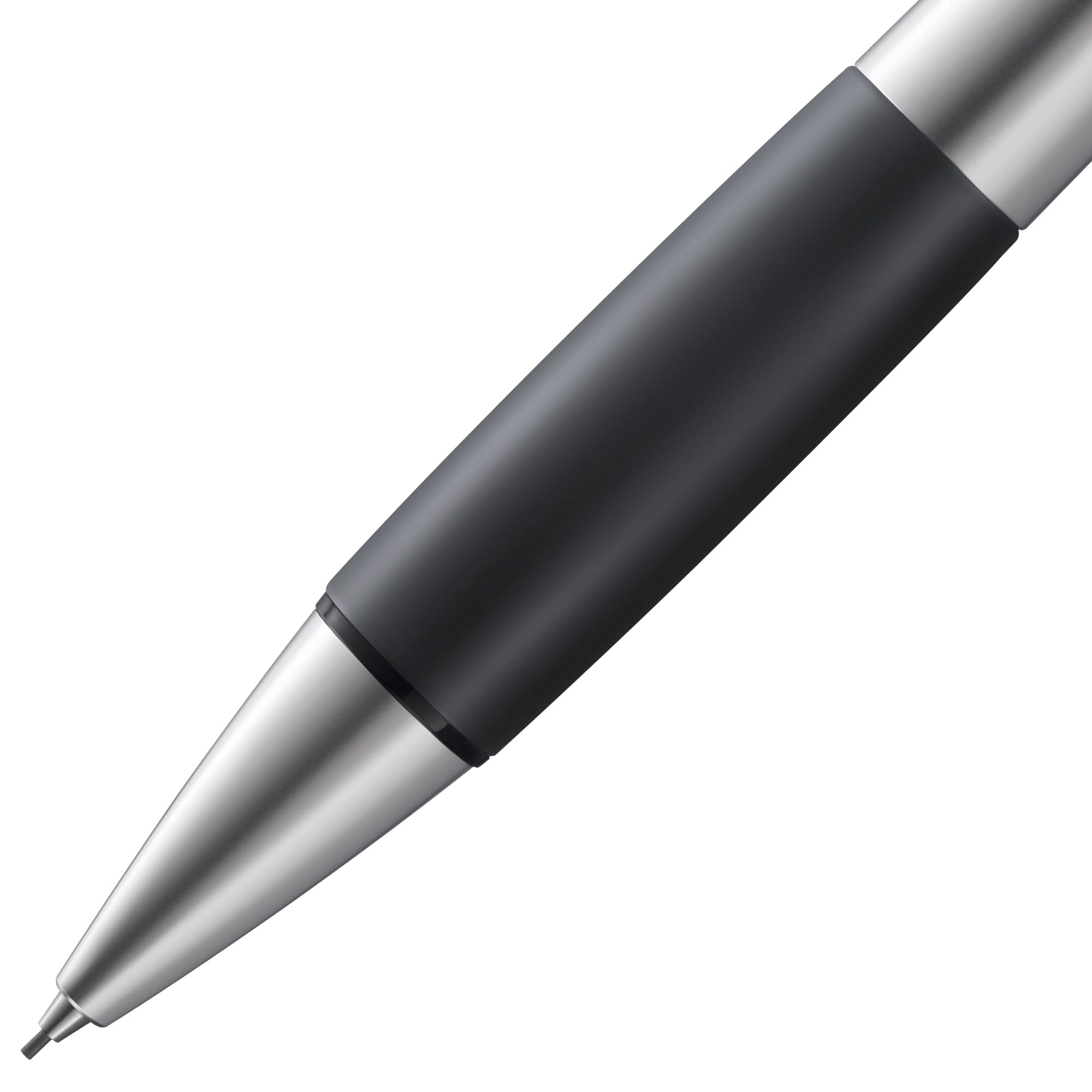 LAMY accent ołówek automatyczny 196 – ołówek w kolorze aluminium z wymiennym uchwytem kauczukowym i końcówką do ścierania, z wkładem 0,7 mm (LAMY M 40)