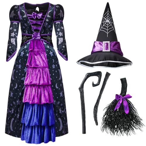 Disfraz de Bruja Morada para Niñas Pequeñas miniatura 6