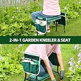 Ohuhu Upgraded Garden Kneeler and Seat, Foldable Gardening Stool with Widen Soft Kneeling Pad, Multi-Use Garden Kneeler Strong Kneeling Stool Chair with 2 Tool Bags Ideal Gardening Gifts for Elderly - Image 5