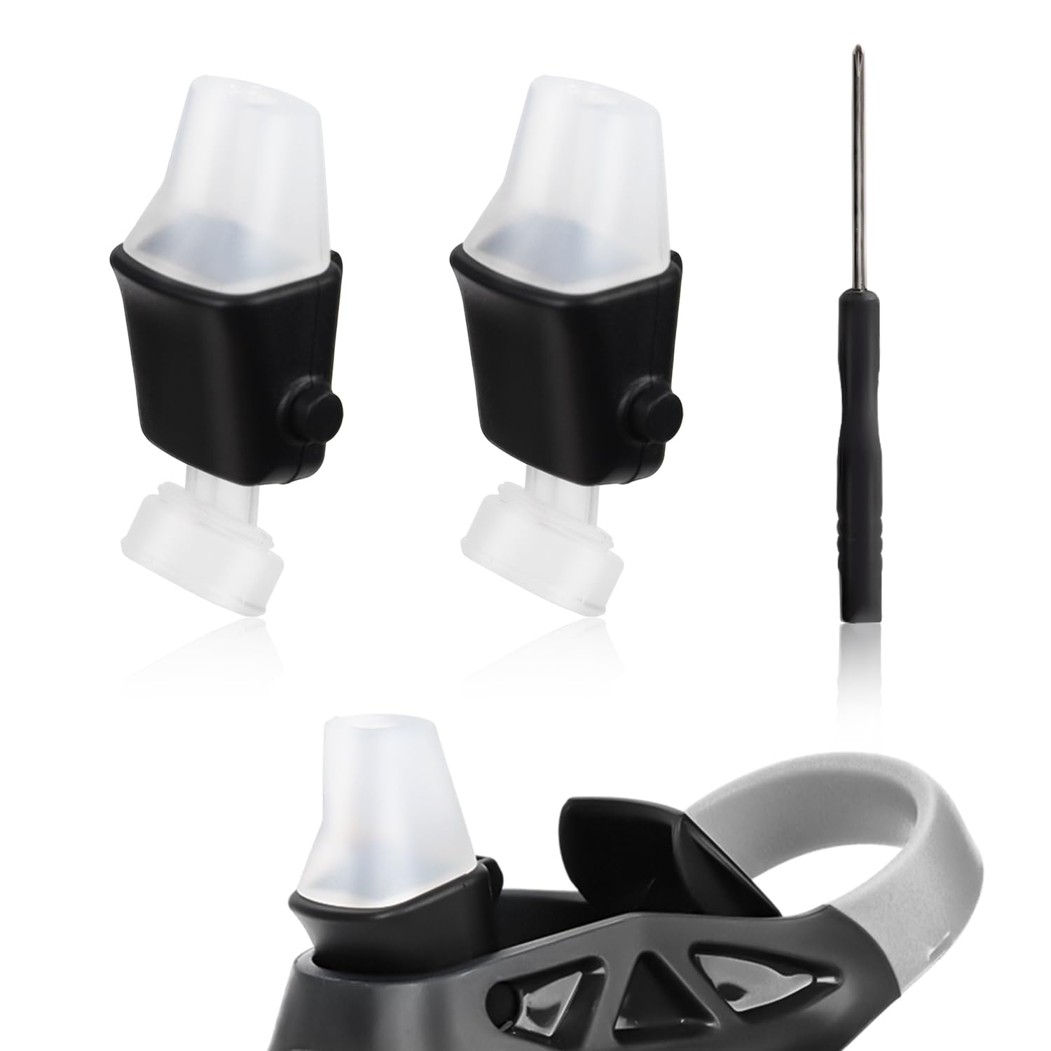 PEUTIER2pcs Replacement Spout for Contigo, Soft Silicone Lids Replacement Parts with Screwdriver BPA-Free Mouthpiece Compatible with Contigo Aubrey Kids 14oz 20oz Water Bottle