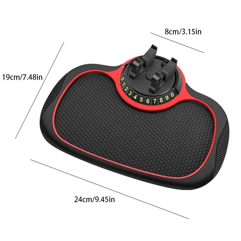 Image of Multifunction Car Anti-Slip Mat Auto Phone Holder, Car Phone Mount Silicone Car Pad Mat, Universal Multifunction Car Dashboard Mat with Phone Holder in Car, for Phones, Keys, Gadgets (1 PC)