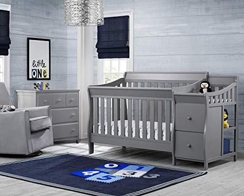 Delta Children Bentley S Convertible Crib N Changer, Grey + Serta Perfect Slumber Dual Sided Recycled Fiber Core Crib And Toddler Mattress (Bundle) #TOP1