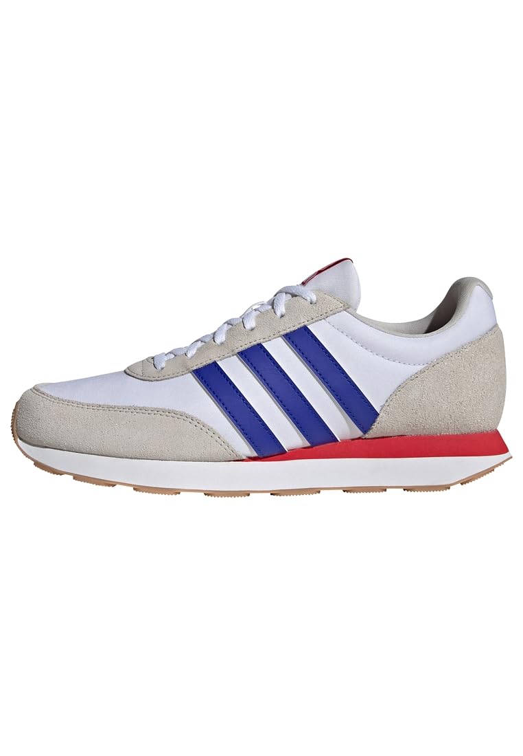 adidas Uomo Run 60s 3.0 Leather Shoes, Cloud White/Lucid Blue/Grey One, 40 EU