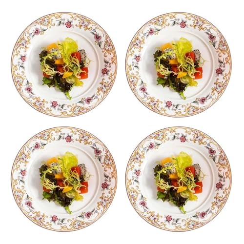 Juego De Vajilla Juego De 4 Piezas, 8 Pulgadas, Plato Porcelana Fina, Platos, Vajilla Cerámica, Cocina Planos