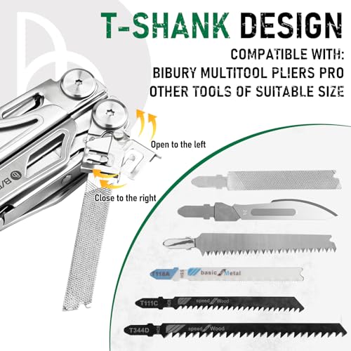 BIBURY Multitool tang, reserveonderdelen, vervangbare draadsnijder, schroefendraaier en raambreker, verwisselbare zagen, vijl en scalpelmessen, geschikt voor BIBURY multitooltang - Afbeelding 4