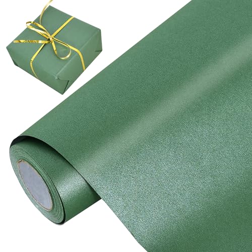 RIBBOOO Dunkelgrünes Perlen-Geschenkpapier, 43 cm x 10 m, geeignet für Geburtstag, Valentinstag, Hochzeit, Kindertag