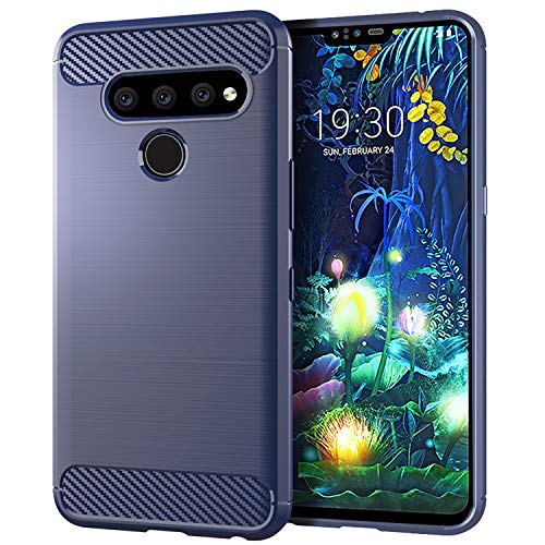 GYDQQKJ DQG Anti-Fall hülle für LG V50 ThinQ Hülle, Weiche Handytasche Kohlefaser TPU Handyhülle Silikon Tasche Schale rutschfest Hülle Cover für LG V50 ThinQ (6.4