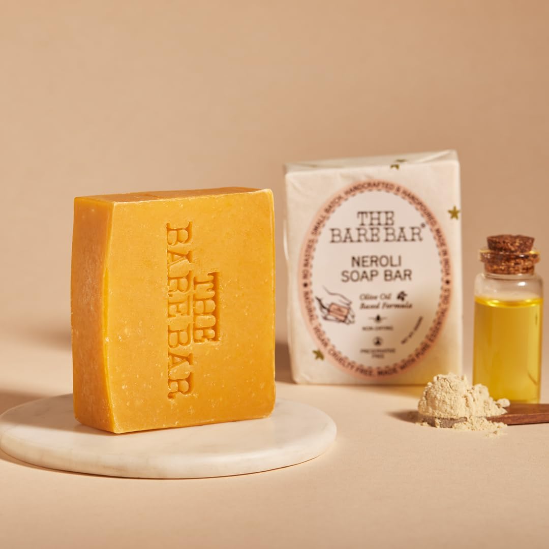 Neroli Soap Bar - 100 gm | Natural & Organic Handmade Bathing Soap for men and women | Paraben and Sulphate free | Vegan Soap with Essential Oils