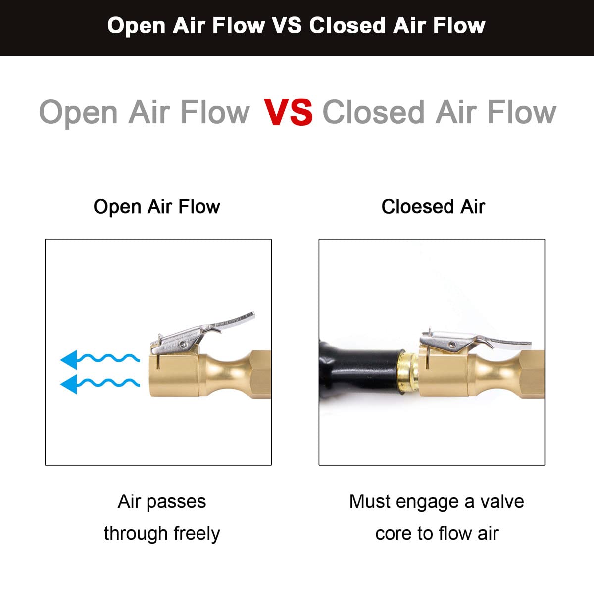 Accessoire Entretien Voiture Moto HIYITKS Tuyau Gonflage Pneus 39cm - Adaptateur Laiton, Mandrin Verrouillable Tuyau Air Moto Vélo