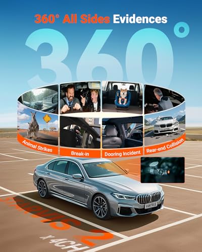 undefined Vantrue N5S 4 Channel 360 Degree WiFi Dash Cam, STARVIS 2, IR Night Vision, 2.7K+1080P*2+1440P Front Rear Inside Dashcam, Voice Control, GPS, 24 Hours Parking Mode, IR Night Vision, Support 1TB Max の商品画像 3