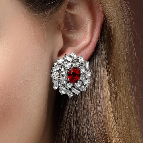 Image of Karatcart Women Green American Diamond Stud Earrings