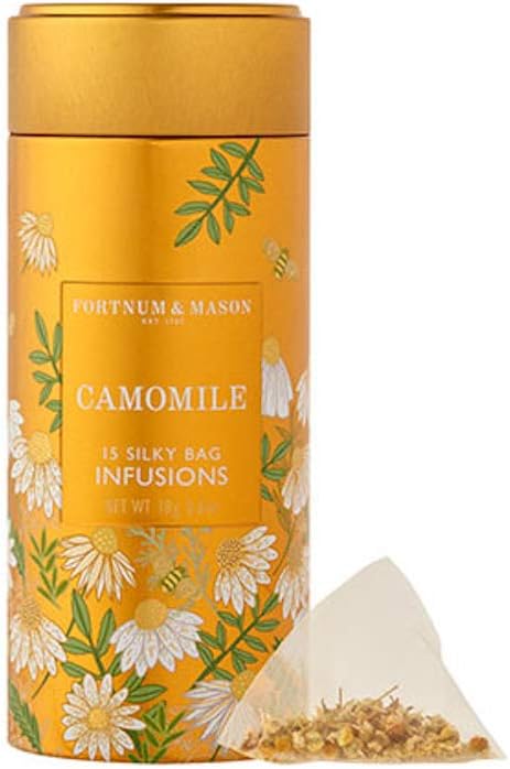 Fortnum and Mason, Camomile Infusion 15 Count Silky Tea Bags Tin (1 Pack)