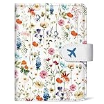 Passport Holder for Travel Essentials, RFID Blocking Leather Cover Wallet with Magnetic Closure, Aesthetic & Cute Passport Book Case for Women and Men - Wildflower