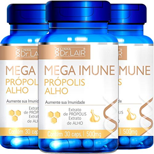 Kit 3x Mega Imune (Extrato Própolis + Alho em Pó) 30 Cáps Dr. Lair