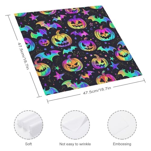 Servilletas de tela con estampado de calabazas y murciélagos, pack de 6 miniatura 2