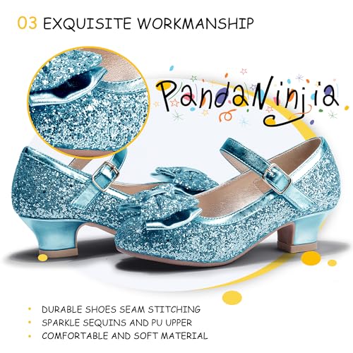 Image of PANDNAINJIA Girls Dress Shoes Toddler Heels Mary Jane Pumps