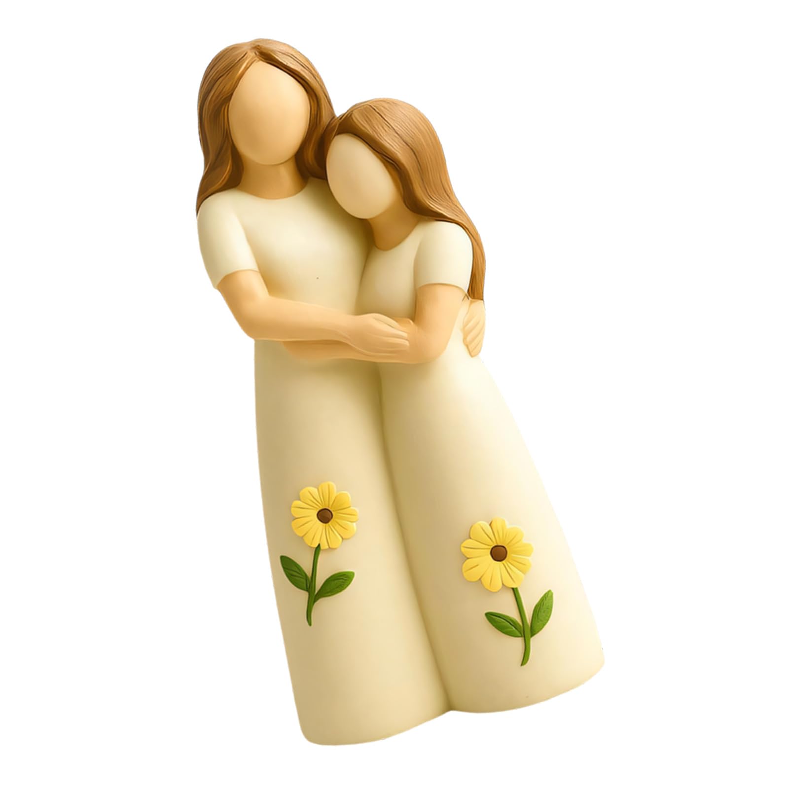 hogtnd Mother and Daughter Hugging Figurines Resin Statue Ornament for Desk Shelf Decoration Collectibles Hugging Statue