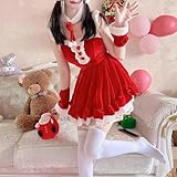 [LXYinRed] クリスマスコスチューム コスプレ チアリーダー 衣装 チア 仮装 コスチューム 演出服 応援 文化祭 学園祭 応援団 クリスマス (861-1, M)