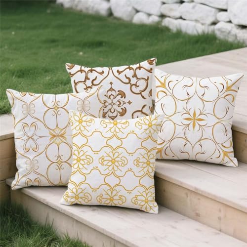 Housse de coussin 80x80cm imperméable aspect lin de qualité supérieure pour extérieur S112