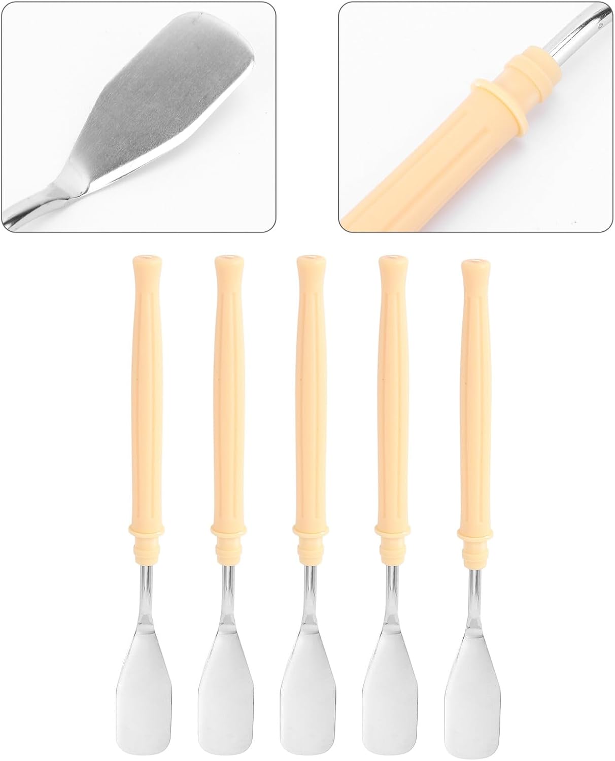 TIDTALEO 5 Pcs Oil Painting Spatula with Plastic Handle Ergonomic Design Color Mixing Palette Knives for Artists and Beginners Painting Tools Pigment Scraper