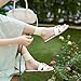 Lurnyet Women's Flat White Sandals Dressy Summer Comfortable Fashion Leather Slippers Beach Cute Ladies Slides Casual Women's Sandals