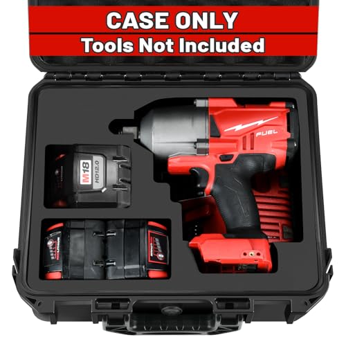 Milwaukee M18 Impact & Torque Wrench Case - Waterproof Hard Tool Box, Power Tool Combo Kit Bag for Cordless Torque Wrenches/Battery/Charger (Case Only)