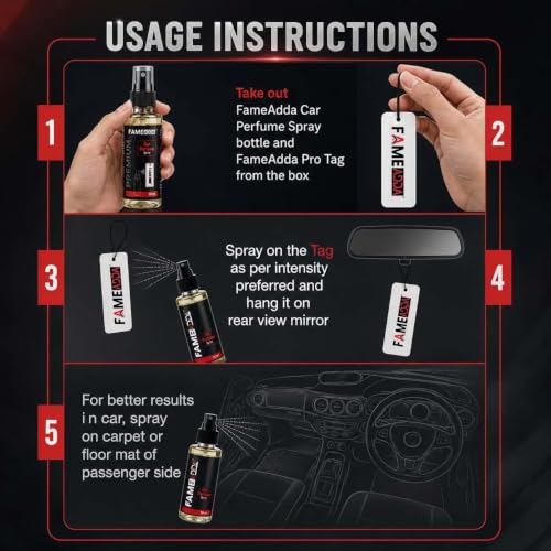 Image of 50 ML Musk Premium Car Perfume Luxury Spray with Hanging Card /Travel Friendly Car Air Fresheners 350+ Sprays /Car Accessories Interior /Eliminates Bad Odour for Car, Office & Home