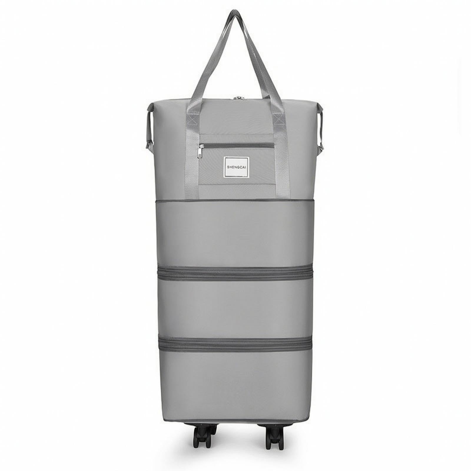 Wheeled Travel Bag Detachable Rolling Luggage with Rotating Wheels Wheels Waterproof Expandable Duffel Bag for Journeyers, Students, Moving, Dorm Life Gray XL-Backpack-picture-18