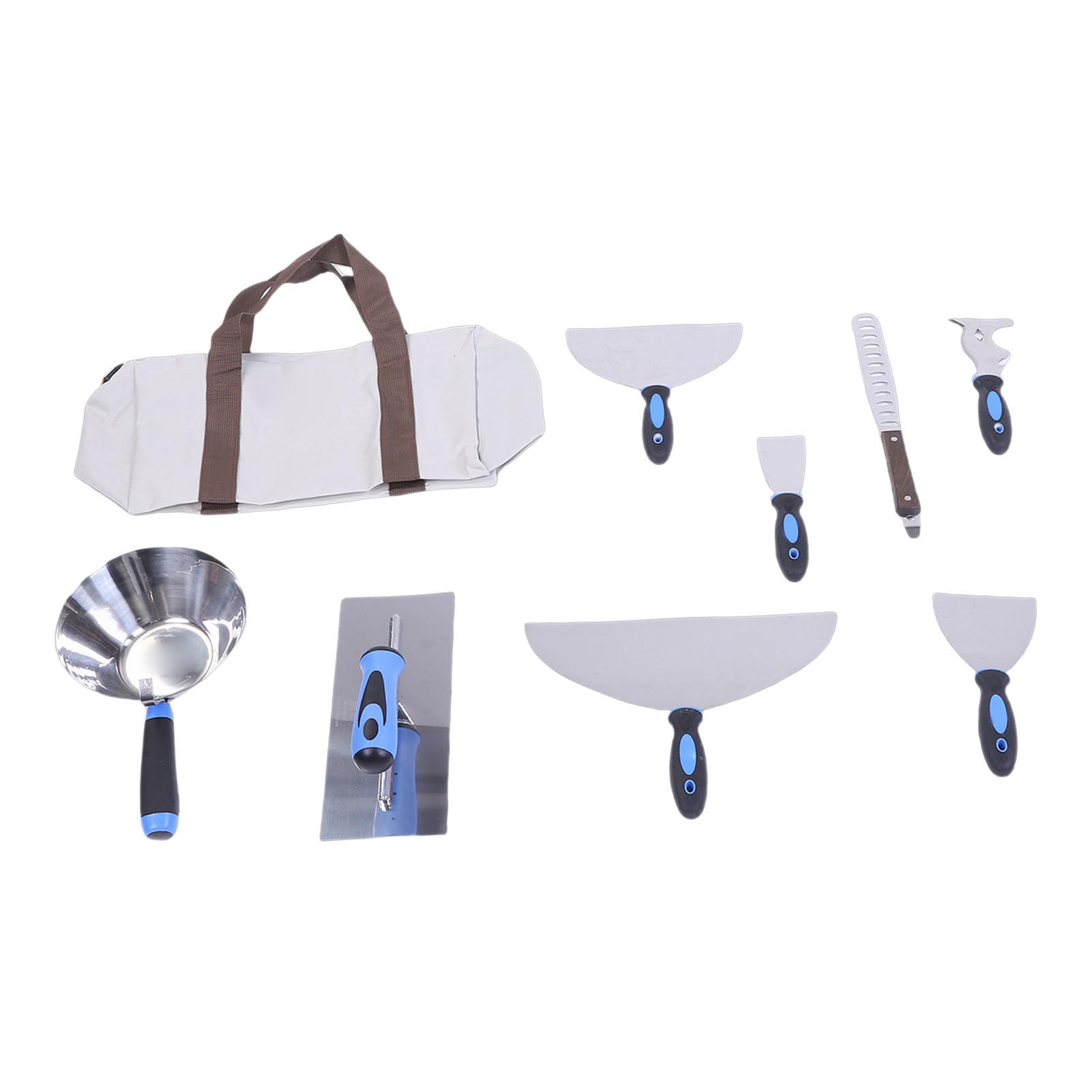 FTVOGUE Kittschaber-Set, Edelstahl-Trockenbauwerkzeuge mit Ergonomischen Griffen und 10-in-1-Multifunktionswerkzeug, für Wandmalerei-Reparatur- und Verputzarbeiten