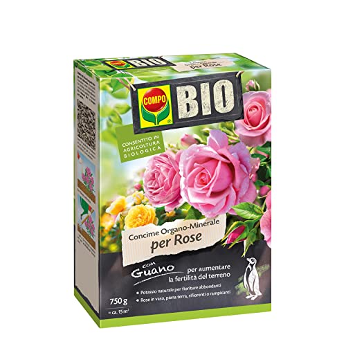 COMPO BIO Concime Organo-Minerale per Rose, Con Guano, Consentito in Agricoltura Biologica, 750 g