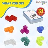 Playmags Braine Cube with Braine Cube Challenge Cards, Building Blocks for Creative Open-ended Play, Zabawki edukacyjne dla dzieci w wieku 3 lata +