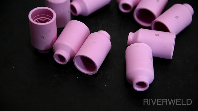 RIVERWELD TIG Gas Lens Alumina Nozzle Ceramic Cups 54N16 6# 9.5mm