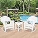 Jeco 3 Piece Rocker Wicker Chair Set, White