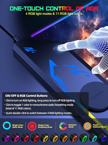 Image of TopMade Wireless Charging Mouse Pad, RGB Gaming Mousepad, 35.4 inch x 15.8 inch Extra Large Waterproof Keyboard Desk Pad, Computer Desk Mat, Blue Nebula (Includes 20W PD Power Adapter & 6.56ft Woven Cable)