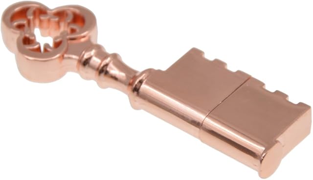 Memory Stick 32GB USB 2.0 Stick Key Shaped Flash Drive Kepmem Metal Thumb Drive Rose Gold Pendrive Portable Funny U Disk 32 GB Storage Gift