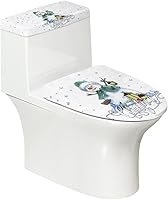 Vista 20 de Juego de decoración de baño de 2 piezas con diseño de muñeco de nieve de Navidad, cubierta de tanque para asiento de inodoro
