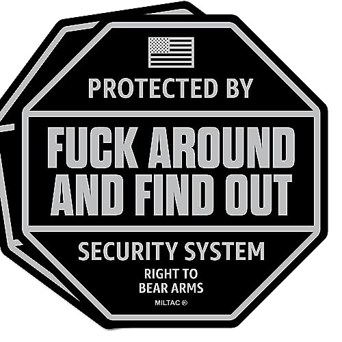 FAFO Sticker - FAFO Security Sign Warning [2-Pack] Protected by Fuck Around and Find Out Decal for...